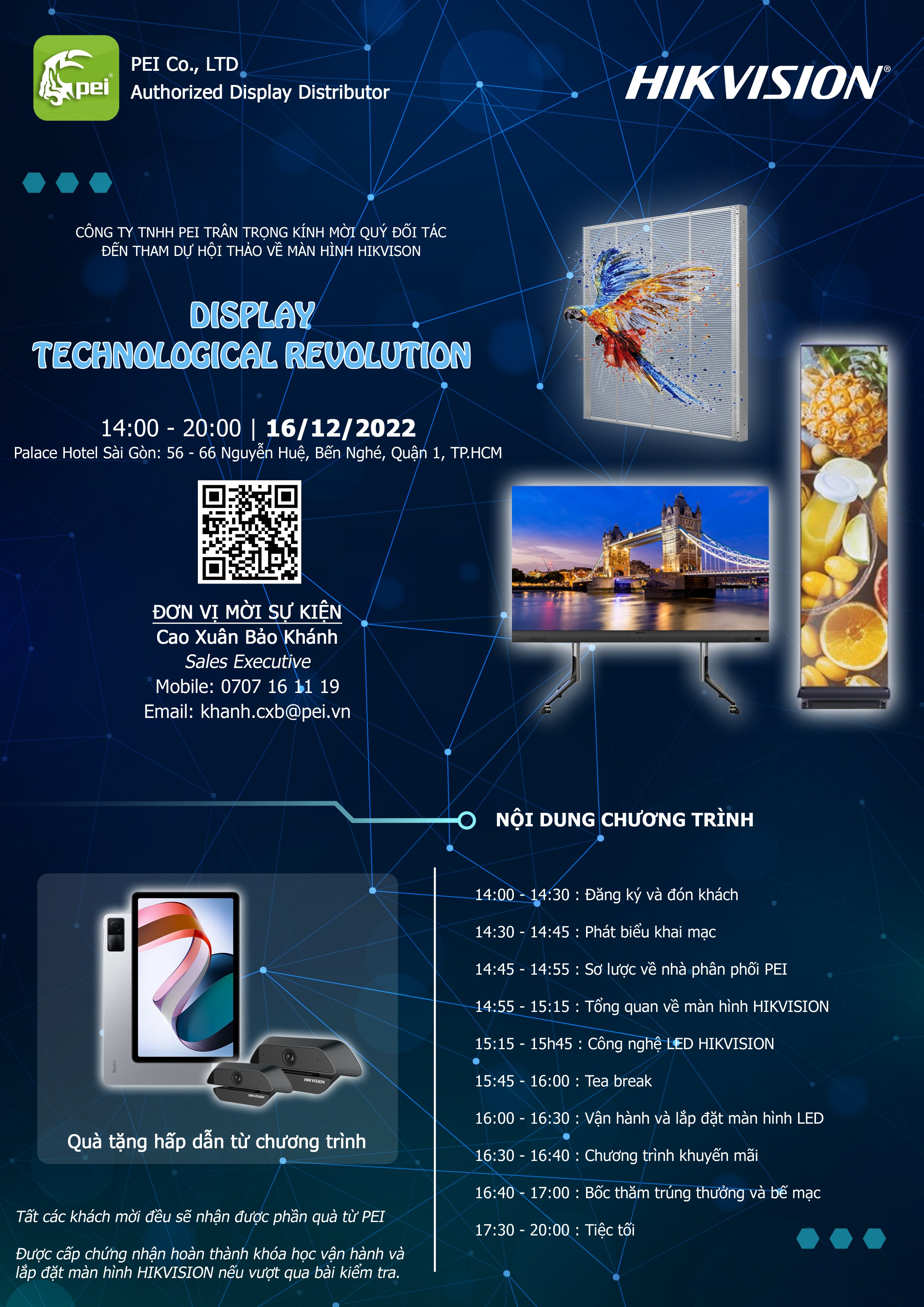 Công Ty TNHH PEI trân trọng đồng hành cùng Hikvision tổ chức hội thảo "Display Technological Revolution"