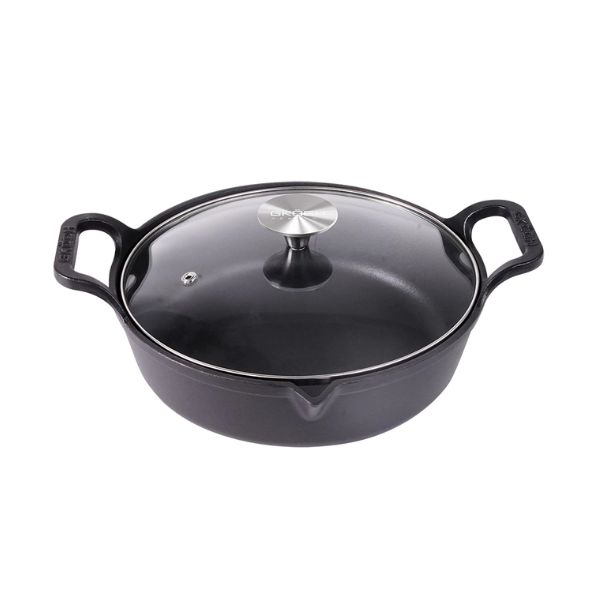 CIP 21A - Chảo gang mỏ quạ GKÖCH 24cm mặt kính