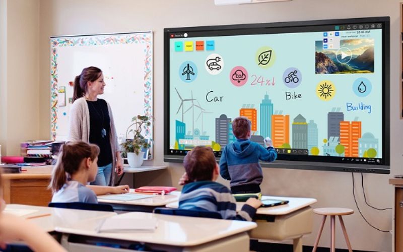 Học sinh trở nên chủ động hơn trong việc học tập khi sửu dụng màn hình tương tác